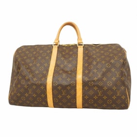 Louis Vuitton Monogram Keepall 55 Boston Bag M41424 Brown Men's and Women's