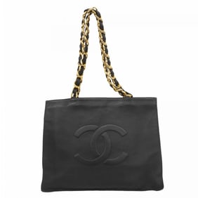 Chanel Shoulder Bag Chain Lambskin Black Women's