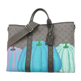 Louis Vuitton Monogram Eclipse Reverse Handbag, LV×YK Weekend Tote M46434, Gray Multicolor, 2-Way