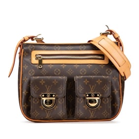 Louis Vuitton Monogram Hudson GM Shoulder Bag M40045 Brown Leather Women's LOUIS VUITTON