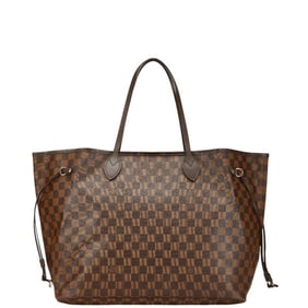 Louis Vuitton Damier Neverfull GM Tote Bag N51106 Brown Leather Women's LOUIS VUITTON