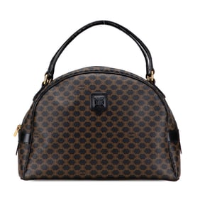 Celine Macadam handbag in black and brown leather for women.