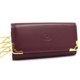 Cartier Must Line Key Case - Bordeaux Leather 4-Ring for Men and Women