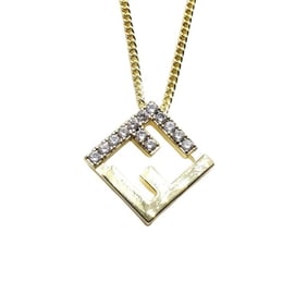 FENDI F Is Gold Metal Rhinestone Necklace for Women