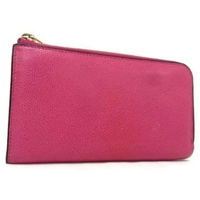 Valextra Women's L-Zip Purse (V9L24) Purple-Pink Leather Long Wallet