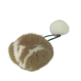 LOUIS VUITTON Louis Vuitton Hair Accessory Scrunchie Vison LV Cozy M77738 Brown and White Mink Fur