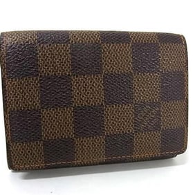 LOUIS VUITTON Damier Envelope Carte de Visite Card Case N62920 Ebene Leather Business for Men and