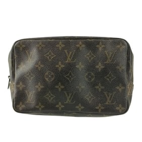 LOUIS VUITTON Monogram Truss Toilette 23 Second Bag M47524 Brown Leather Men's/Women's Non-sticky