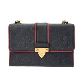 LOUIS VUITTON Monogram Empreinte Saint-Sulpice PM Marine Rouge M43392 Women's Leather Shoulder Bag