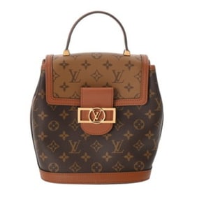 LOUIS VUITTON Monogram Reverse Dauphine Backpack in Brown, M45142, Women's Canvas Backpack/Daypack