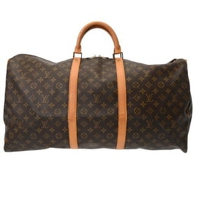 LOUIS VUITTON Monogram Keepall Bandouliere 60 Brown M41412 Unisex Canvas Boston Bag