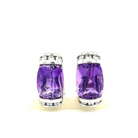 Amethyst 14k Diamond Earring