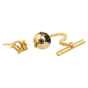 Christian Dior Dior logo tie clip, gold-plated tack, women's
