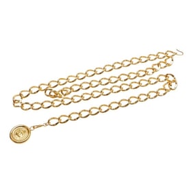 CHANEL Coco Mark 31 RUE CAMBON Medal Motif Chain Belt, Gold Plated, Women's