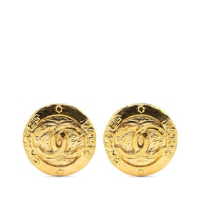 Vintage Chanel Coco Mark Earrings, Gold Plated, Women's, CHANEL