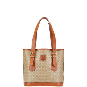 Celine Macadam Tote Bag in Beige and Brown Leather for Women