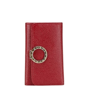 BVLGARI 6-ring key case in red leather for women