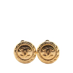 Vintage Chanel Coco Mark Chain Earrings, Gold Plated, Women's, CHANEL