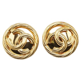 Vintage Chanel Coco Mark Earrings, Gold Plated, Women's, CHANEL