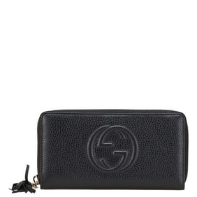 Gucci Soho Round Zip Long Wallet 598187 Black Leather Women's GUCCI