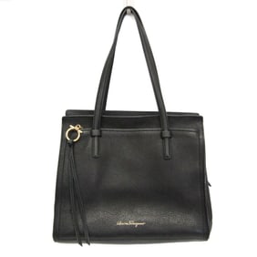 Salvatore Ferragamo AMY EE-21 F216 Women's Leather Tote Bag Black