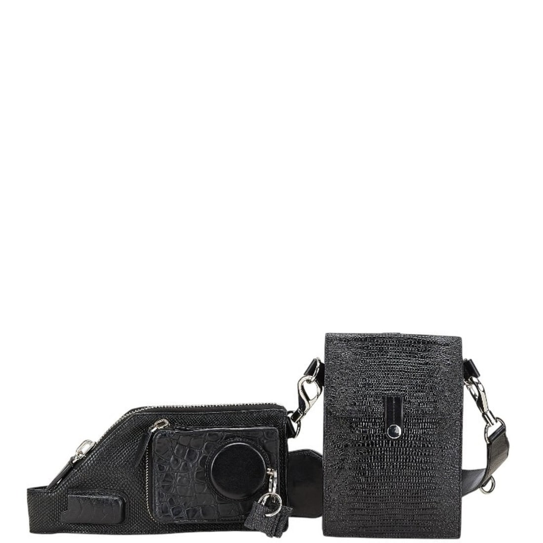 Alexander Wang Embossed Body Bag/Crossbody Bag in Black Leather for Women: --- Catalog ---Category: SizeSize (HxWxD): 23cm x 13cm x 4cm / 9.05'' x 5.11'' x 1.57''Category: DesignType: Sling bagColor: BlackGender: WomenMaterial: Leather Category: GeneralBrand: Alexander Wang-