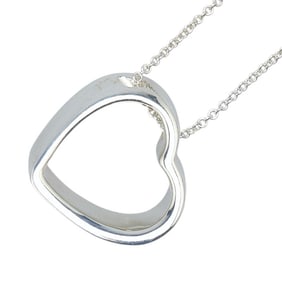 Tiffany & Co. Geometric Open Heart Necklace in 925 Sterling Silver for Women.