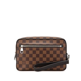 Louis Vuitton Damier Pochette Kasai Second Bag Pouch N41663 Brown Leather Women's LOUIS VUITTON