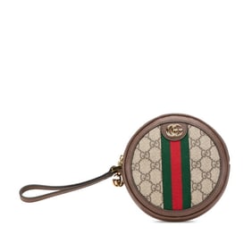 Gucci GG Supreme Ophidia Pouch 574841 Brown Leather Women's GUCCI