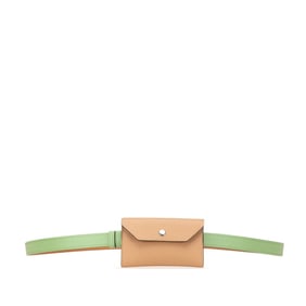 Hermès Kelly Pocket 18 Belt, Vert Cricket, Light Green and Brown, Epsom Leather, Women's, HERMES