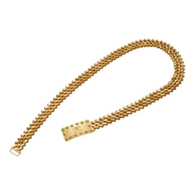 Chanel Coco Mark Belt, Gold Plated, Women's, CHANEL