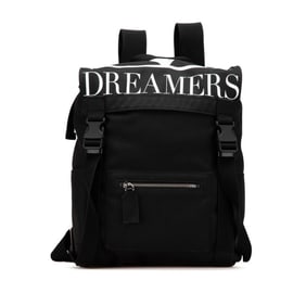 Valentino DREAMERS Backpack in Black Nylon and Leather for Men