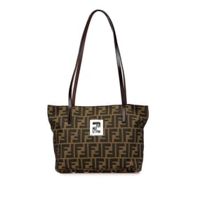 Fendi Zucca Tote Bag 16165 Brown Nylon and Leather Women's FENDI