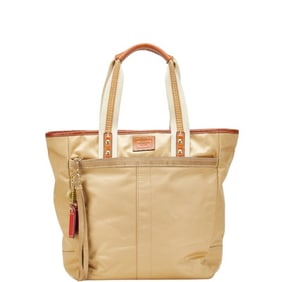 Coach Tote Bag Shoulder C06M-10101 Beige Brown Nylon Leather Women's COACH