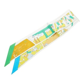 Hermes Hermès Twilly Factory Suite Scarf, White/Multicolor, Women's