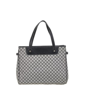 Celine Macadam Tote Bag Navy Canvas and Leather Women's CELINE