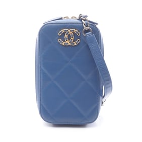 CHANEL CHANEL19 Matelasse Shoulder Bag Leather Women's Blue