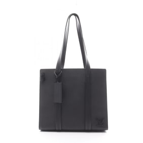 Louis Vuitton Take Off Tote Bag, Leather Aerogram, Men's, Black, M57308