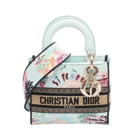 Christian Dior Dior LADY D-LITE small handbag, canvas, women's, green, black, multicolor