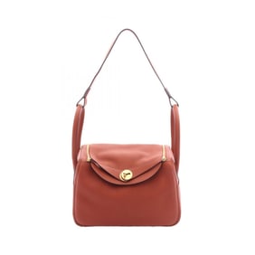Hermes Hermès Lindy 26 Shoulder Bag in Taurillon Clemence Leather, Brown, for Women