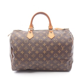 Louis Vuitton Speedy 35 Handbag, Coated Canvas and Leather, Monogram, Women's, Brown, M41524