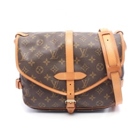 Louis Vuitton Saumur 30 Shoulder Bag, Coated Canvas and Leather, Monogram, Women's, Brown, M42256