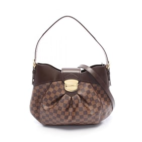 Louis Vuitton Sistine MM Shoulder Bag, Coated Canvas and Leather with Damier Finish, Brown, Women's,
