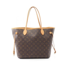 Louis Vuitton Neverfull MM Tote Bag, Coated Canvas and Leather, Monogram, Women's, Brown, M40156