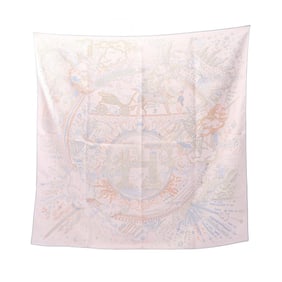 Hermes Hermès Carré 90 "PLEASE HOLD THE LINE" Scarf, Silk, Women's, Pink, Multicolor