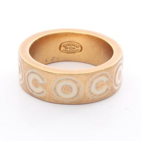 CHANEL COCO Ring, Gold Plated, Women's, and Ivory
