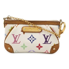 LOUIS VUITTON Monogram Multicolore Pochette Mira PM Chain Pouch in Blanc White, M60098