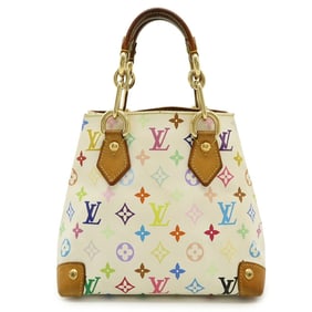 LOUIS VUITTON Monogram Multicolore Audra Handbag Tote Bag with Chain, Bronze, White, M40047