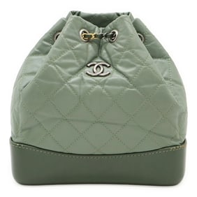 CHANEL Gabrielle de Chanel Small Backpack with Chain Shoulder Strap, Khaki Calfskin, Gunmetal