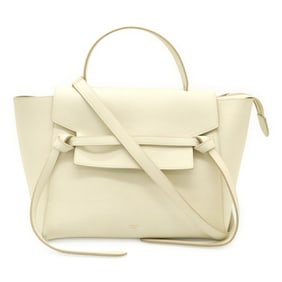 CELINE Belt Bag, Mini Handbag, Tote Shoulder Calfskin, White, 189103